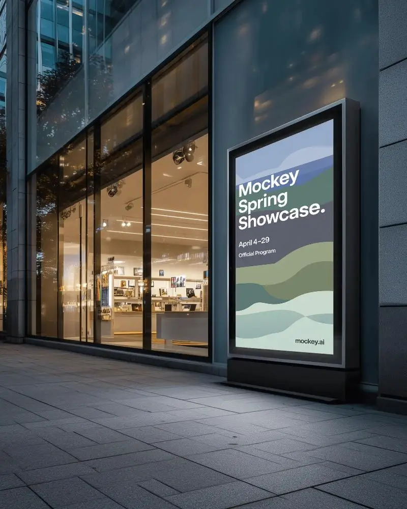 Urban Street Billboard Mockup Outdoor Advertising Display For Retail Promotion 0367