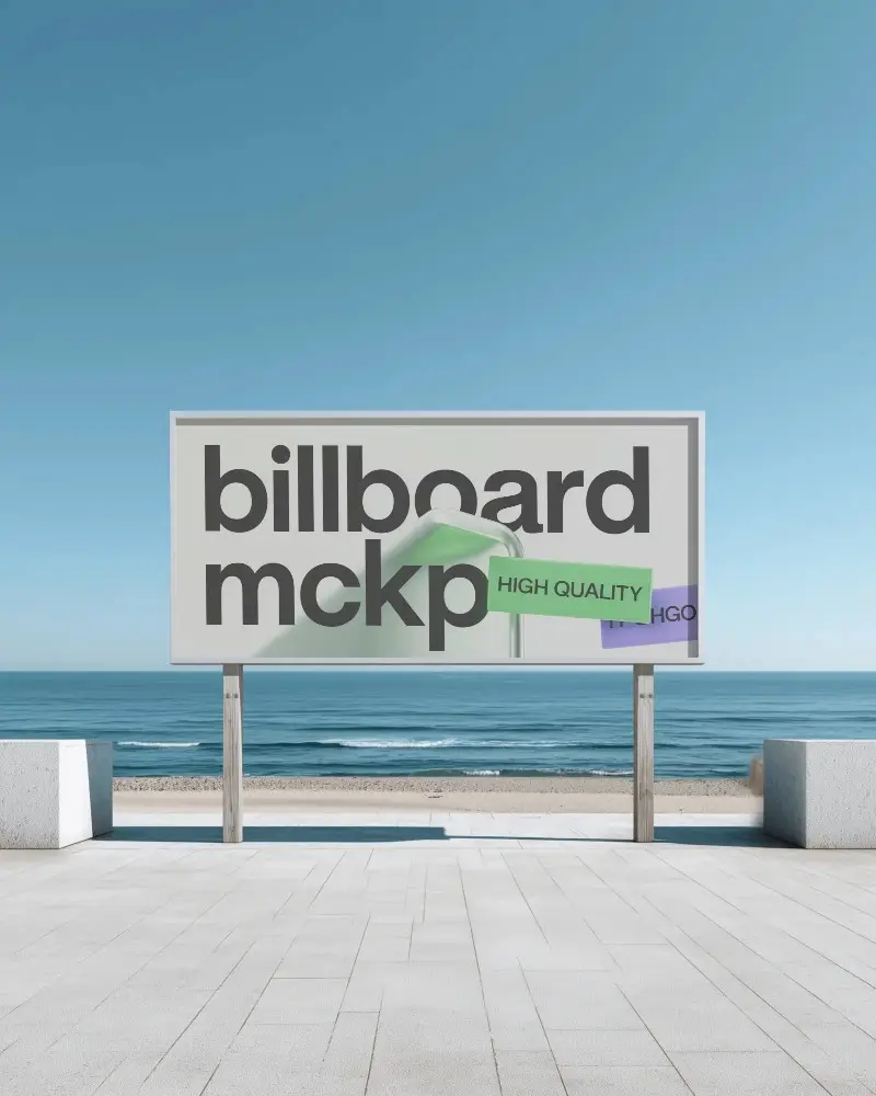 outdoor-billboard-mockup-ocean-horizon-minimal-sandy-plaza-blue-sky-modern-seaside-setup