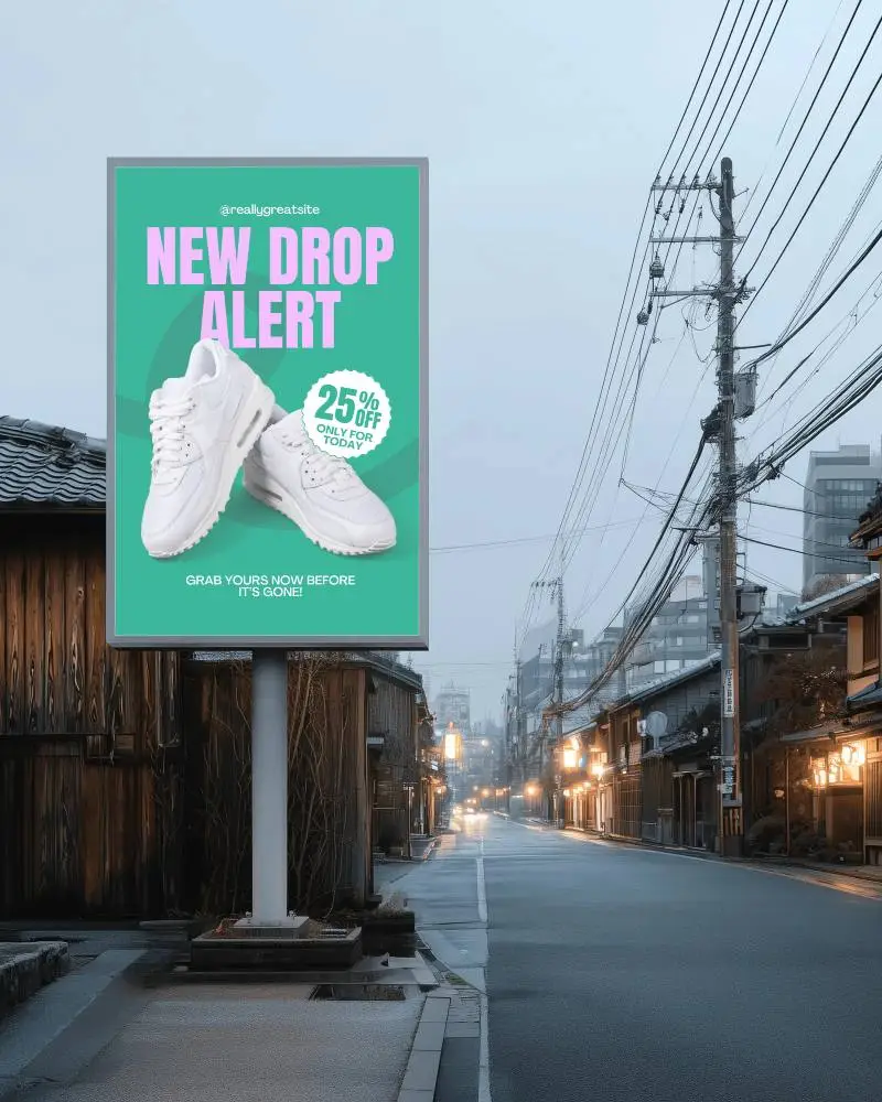 Blank Urban Billboard Mockup On Residential Street For Advertisement Displays 457