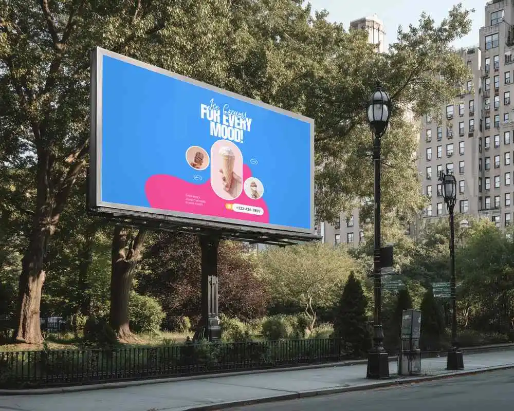 Urban Outdoor Advertising Billboard Mockup Cityscape For Marketing Campaigns 0458