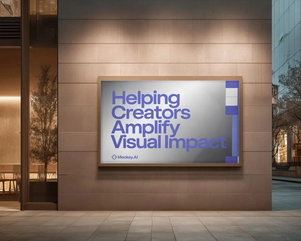 Urban Outdoor Billboard Mockup Front View On Modern Building Wall 461