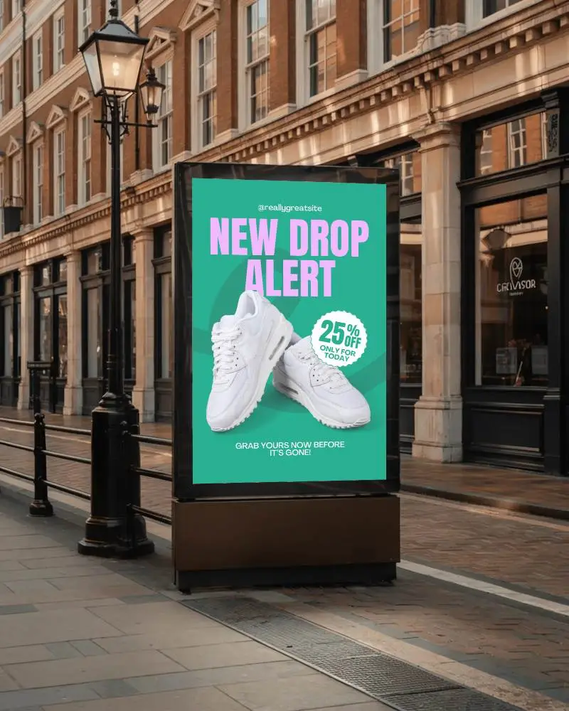 luxury-retail-street-vertical-billboard-mockup-evening-lights-and-historic-european-architecture