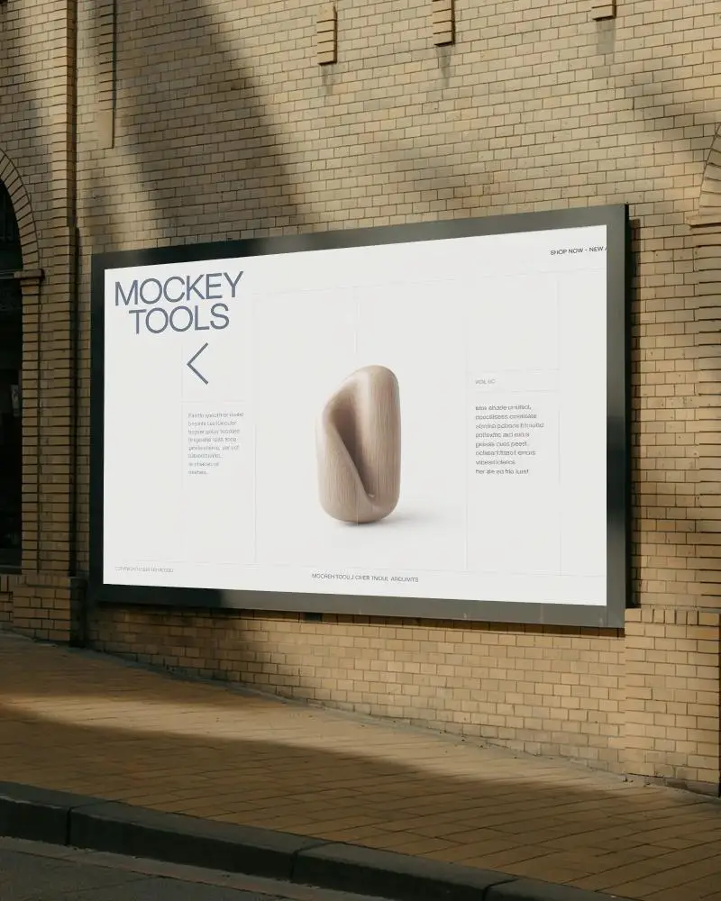 vintage-brick-wall-horizontal-billboard-mockup-soft-shadow-lines-in-golden-hour-light