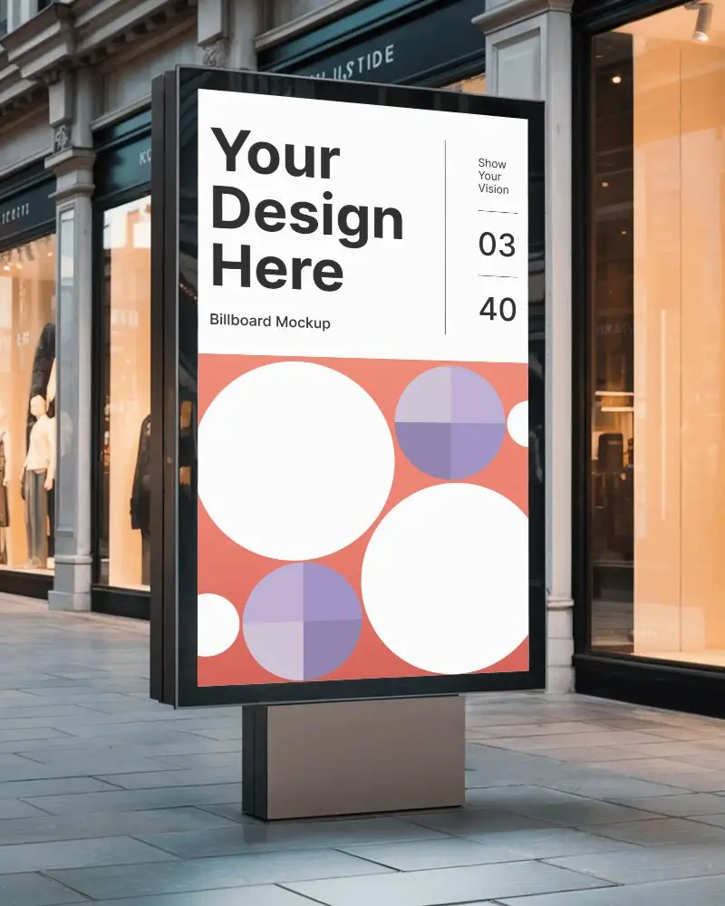 fashion-street-retail-vertical-display-billboard-mockup-clean-modern-storefront-and-stone-path