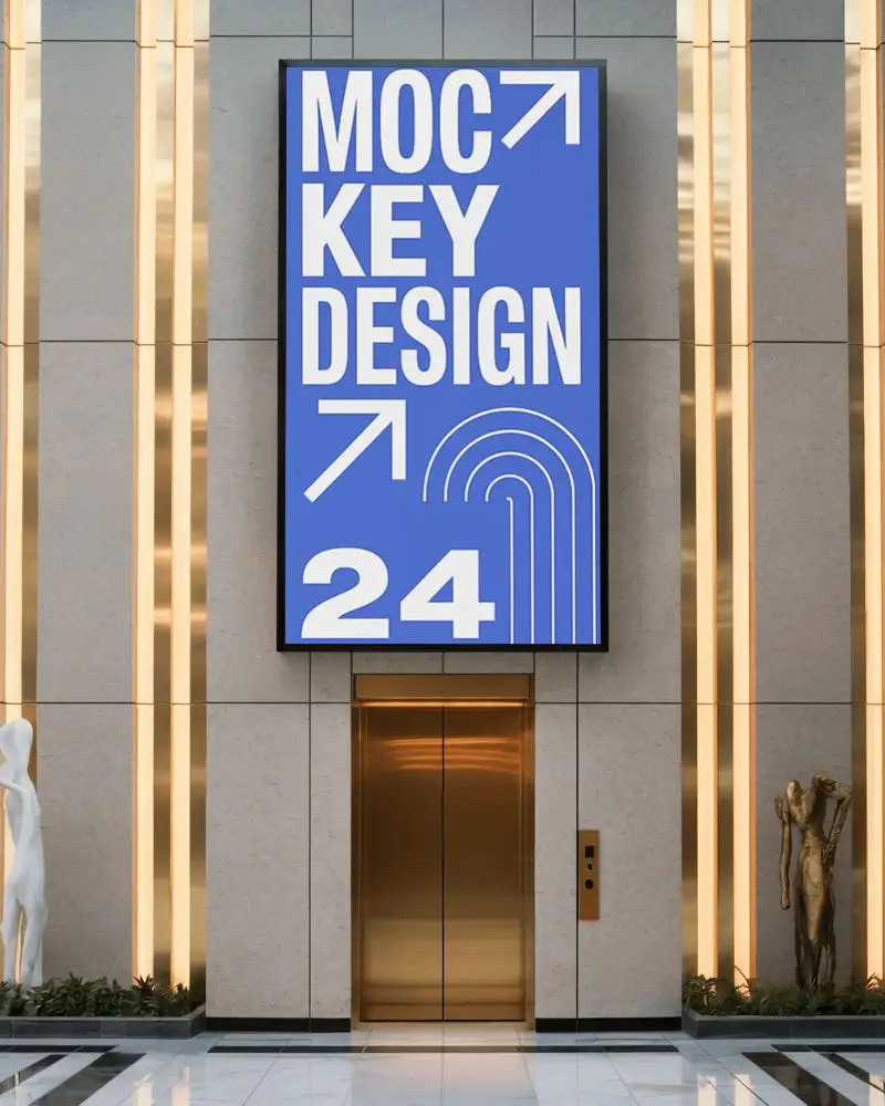 grand-lobby-golden-elevator-billboard-mockup-luxury-interior-with-tall-sculptures