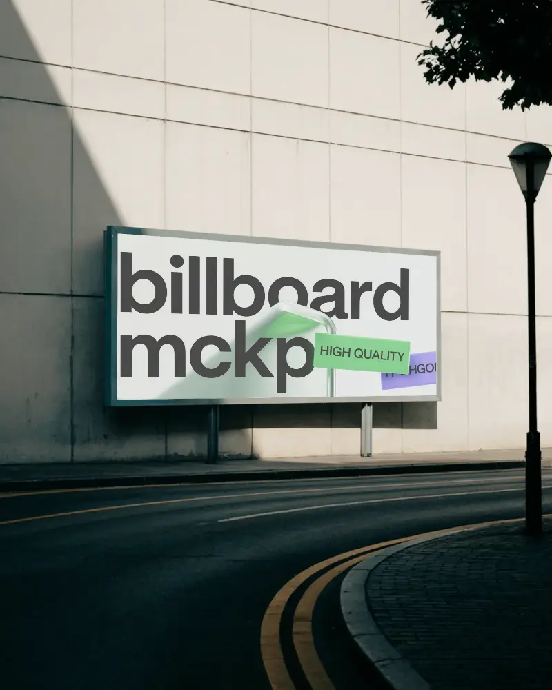 roadside-horizontal-billboard-mockup-blank-white-display-on-modern-wall-with-shadows
