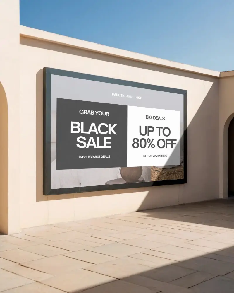 Outdoor Wall Mounted Billboard Mockup For Urban Advertisement And Marketing Display 0540