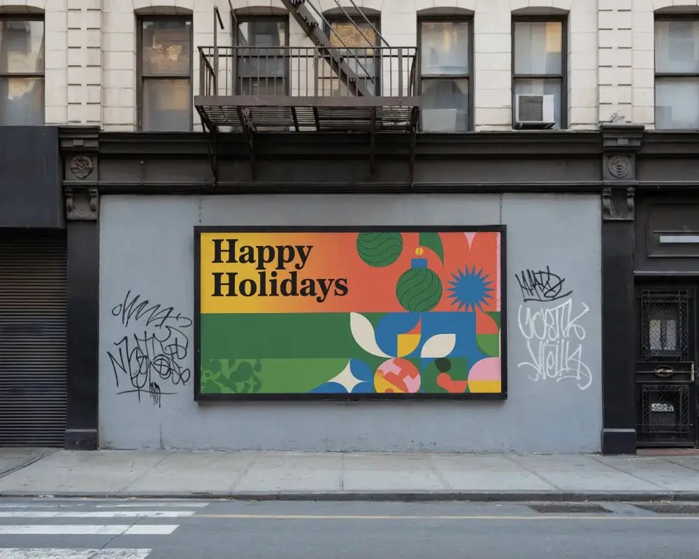 Commercial Advertisement Billboard Mockup Placement On Buildings In Urban Traffic Location