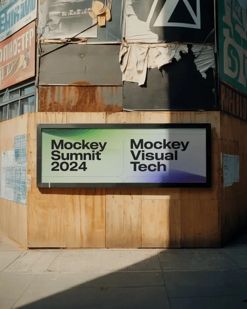 urban-horizontal-billboard-mockup-on-plywood-wall-with-weathered-posters-above