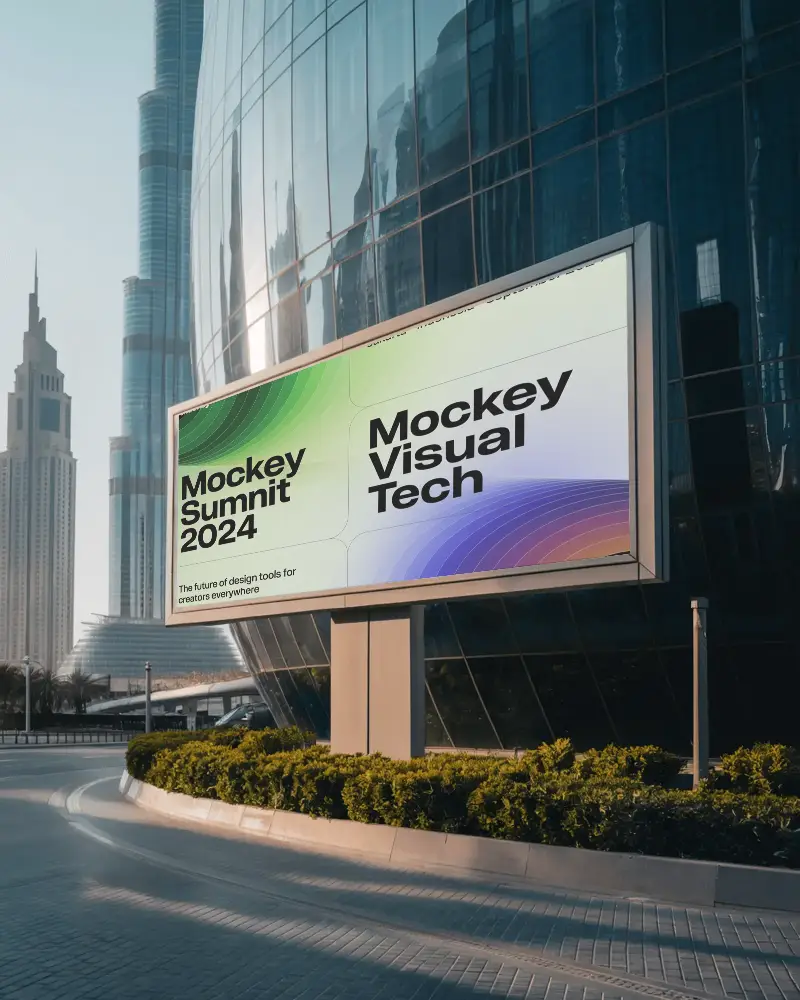 Urban High Rise Building Billboard Mockup Advertisement Design Outdoor Promotion Space