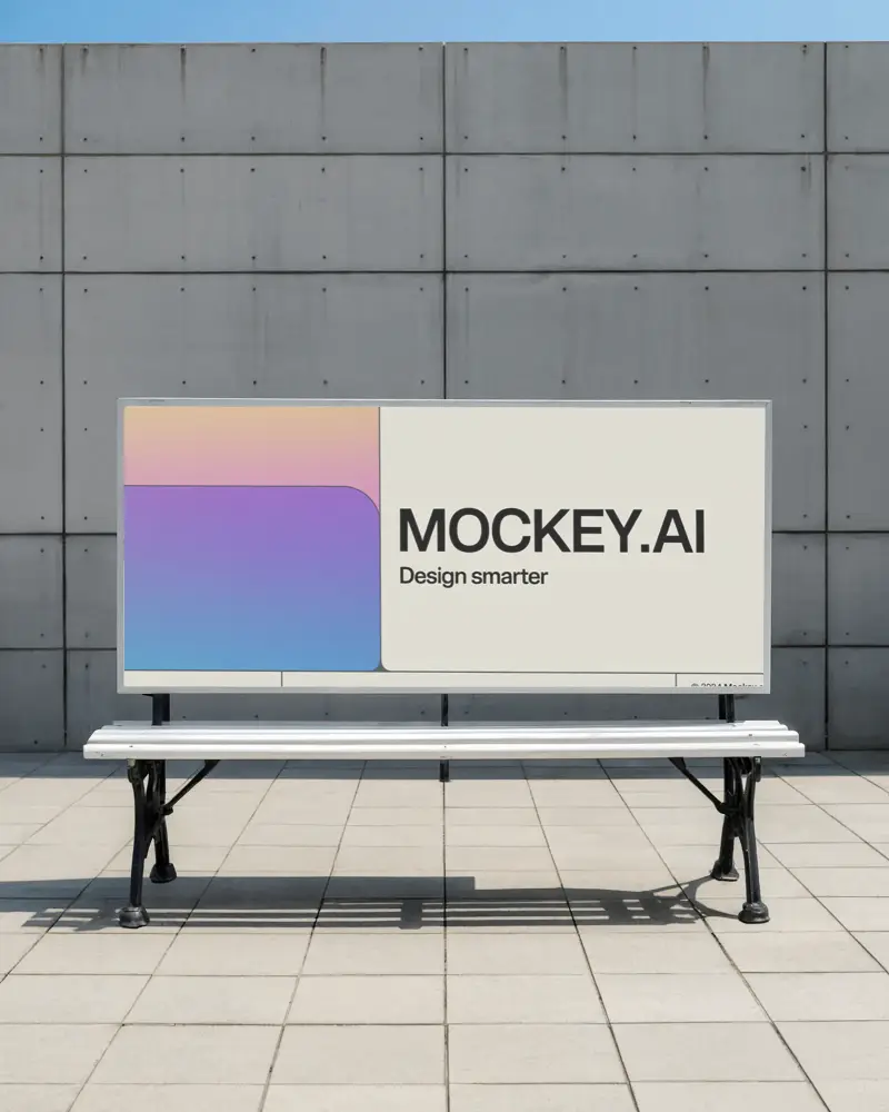 Bus Stop Billboard Mockup Urban Setting Clean Background Outdoor Advertising Space