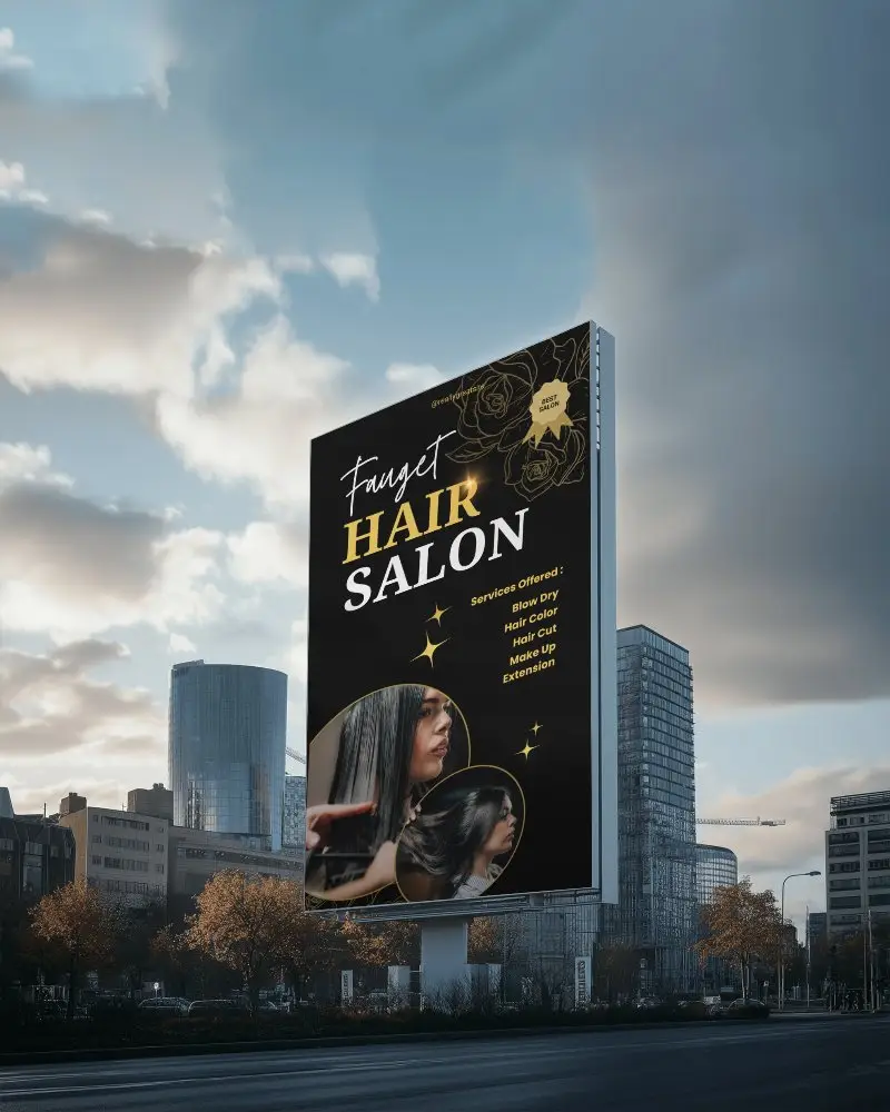 Dramatic Dusk Cityscape Oversized Billboard Mockup