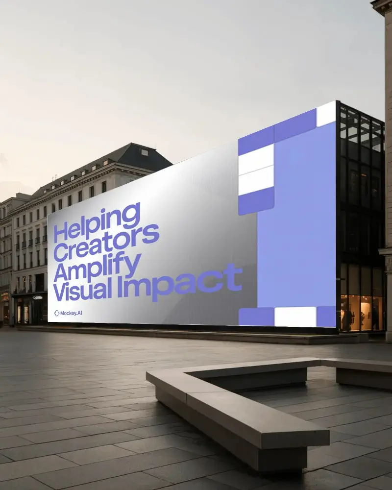 Blank Large Urban Billboard Mockup Outdoor Advertisement Space Modern Cityscape