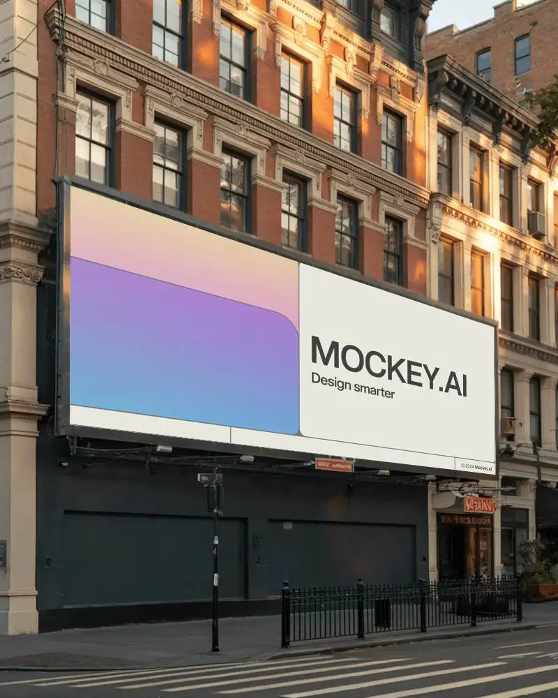 Urban Street Billboard Mockup For Advertising Large Blank Space To Showcase Marketing Campaigns