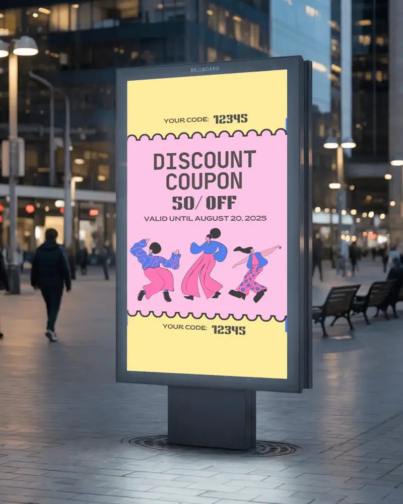 Urban Advertising Billboard Mockup For Modern Citysidewalk Promotional Display