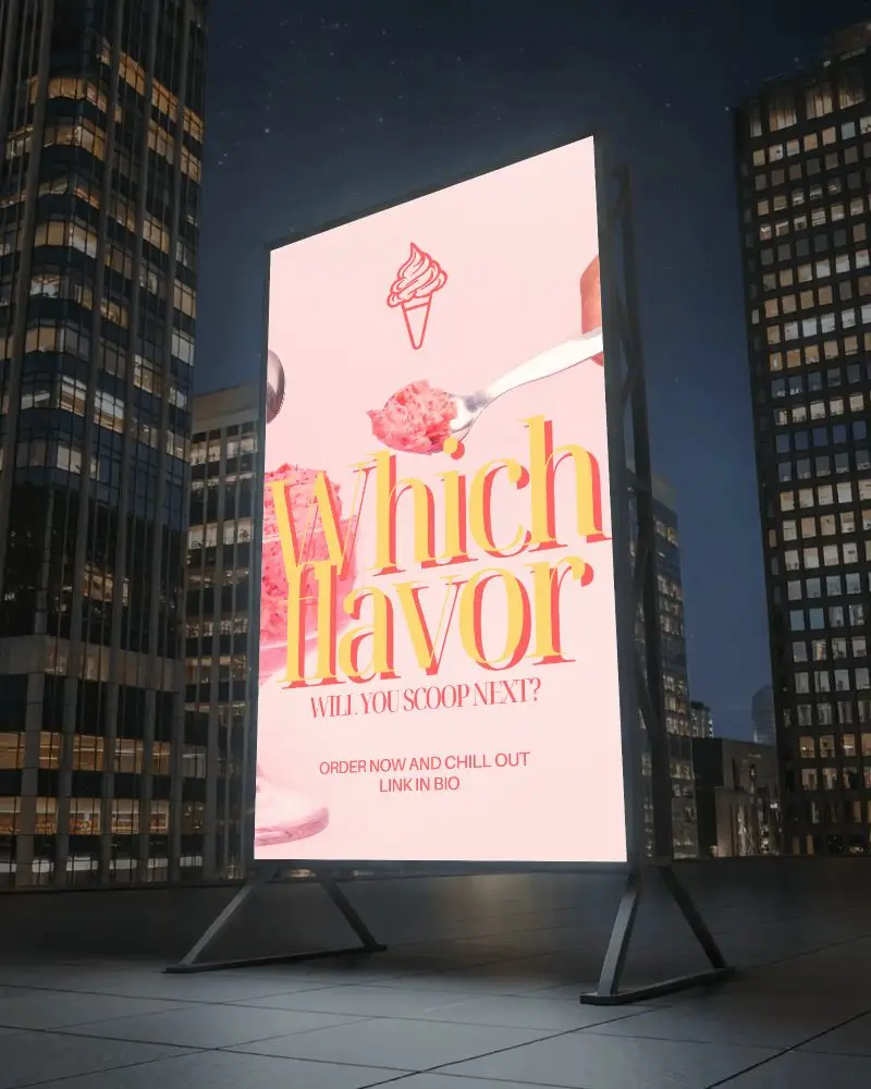 Cityscape Nighttime Empty Billboard Mockup Urban Advertising Display Creative Presentation