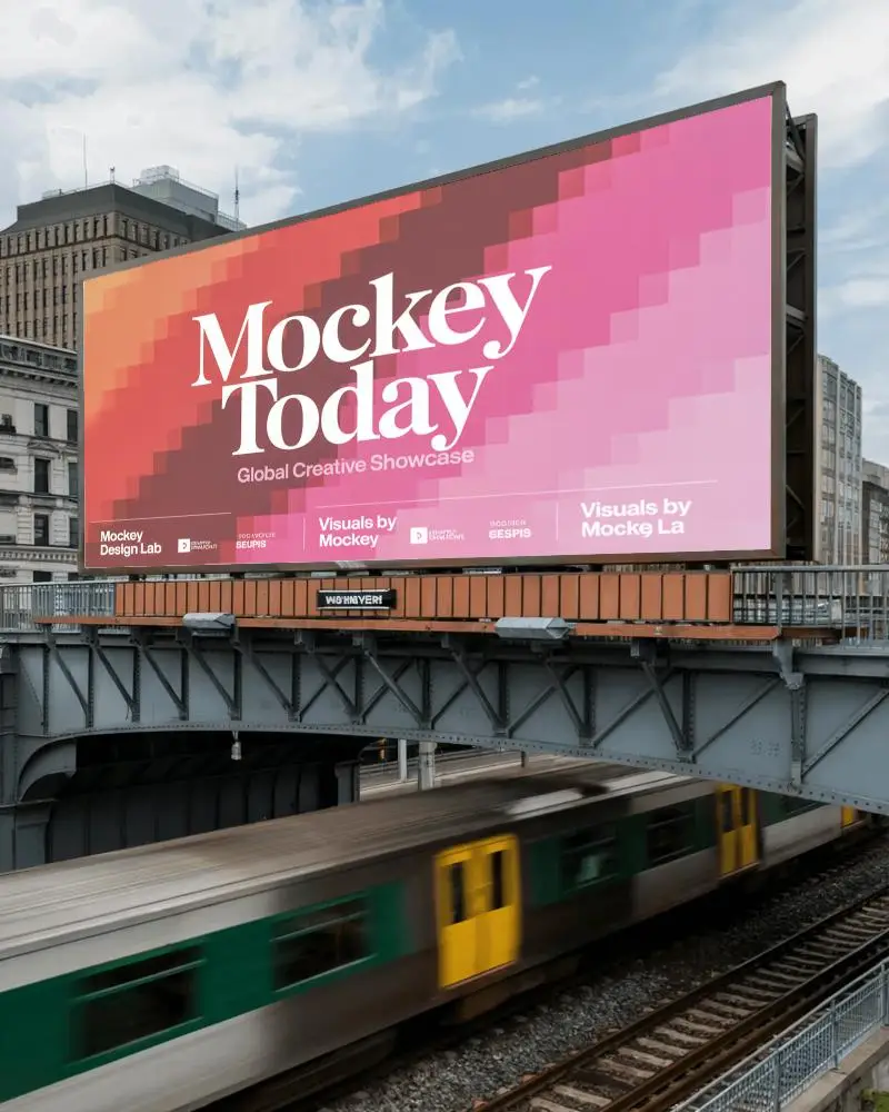 Urban Railway Bridge Billboard Mockup For Effective City Transit Advertisements And Promotions