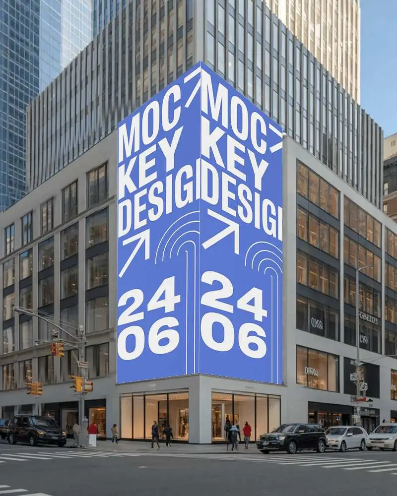 Urban Highrise Billboard Mockup Prime Location For Advertising And Commercial Displays
