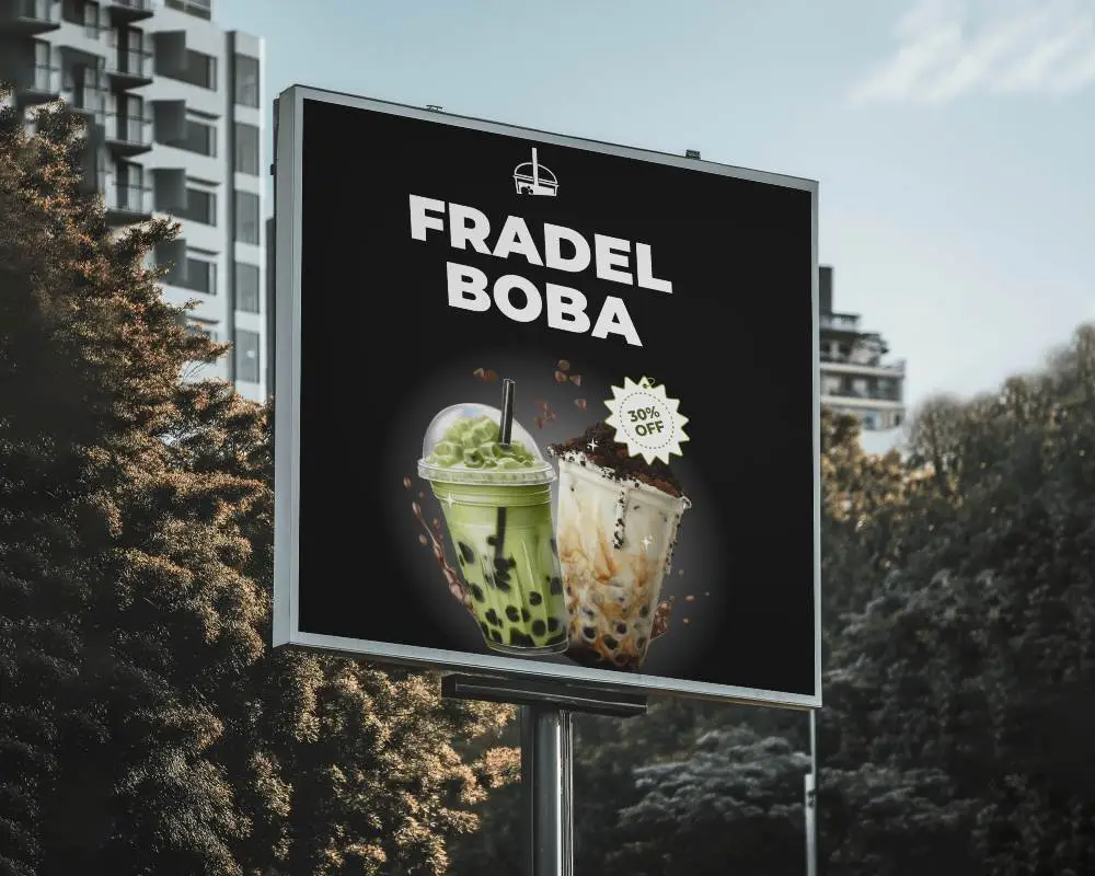 Autumn Urban Park Square Billboard Mockup