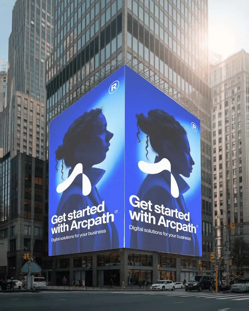 Urban Commercial Billboard Mockup In Downtown Cityscape For Brand Promotion And Advertising