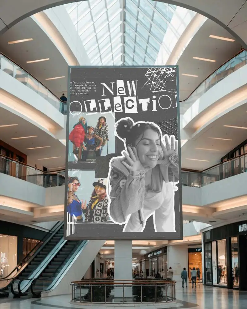 Premium Retail Mall Blank Billboard Mockup For Innovative Ad Campaigns