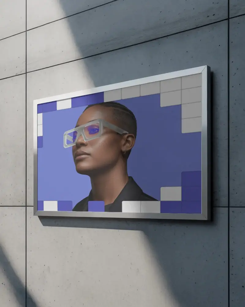 Sleek Minimalist Outdoor Billboard Mockup On Modern Concrete Wall For Advertising Showcase