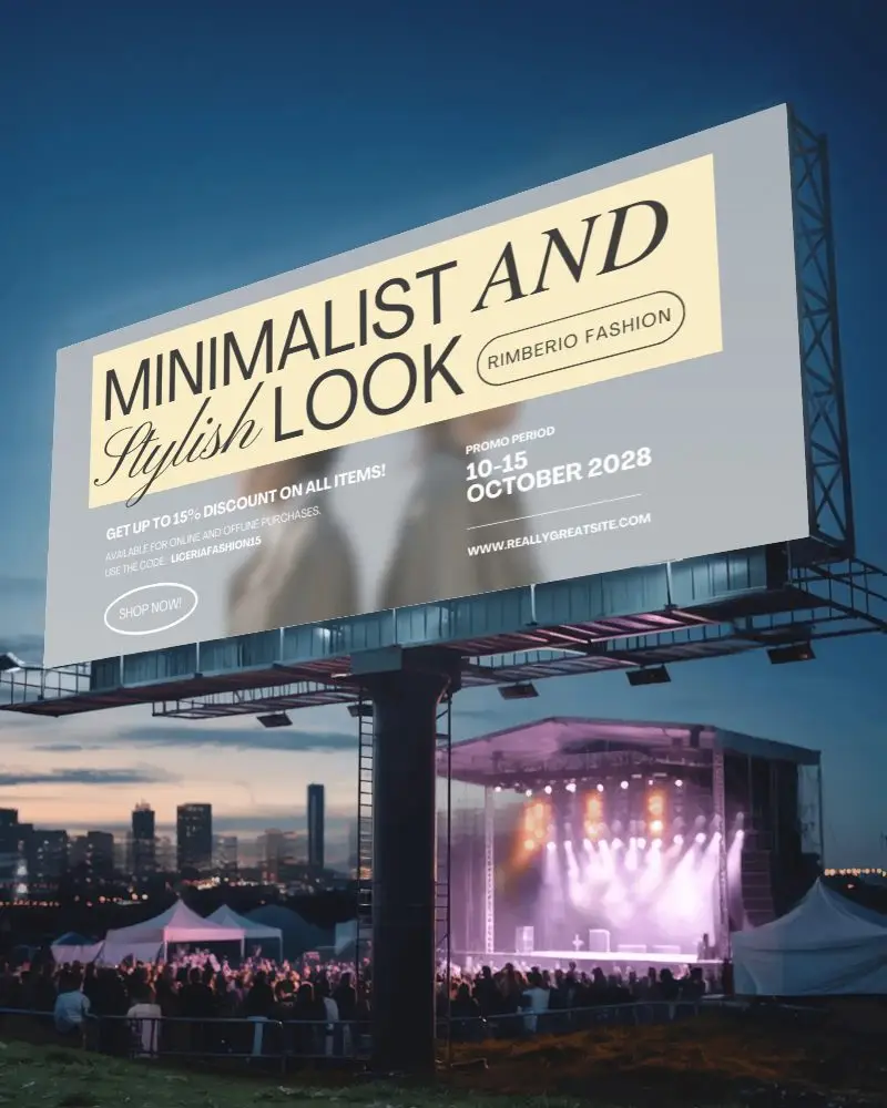 Night Time Live Concert With Large Billboard Mockup Display For Event Promotions And Music Ads