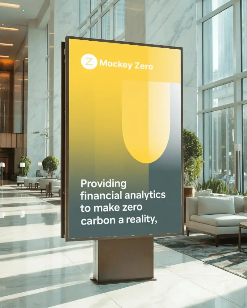 Indoor Digital Billboard Mockup For Modern Commercial Advertising Display