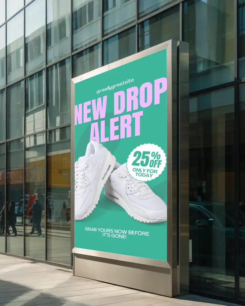 Urban Advertising Billboard Mockup On Modern Glass Building Ideal For Promotion