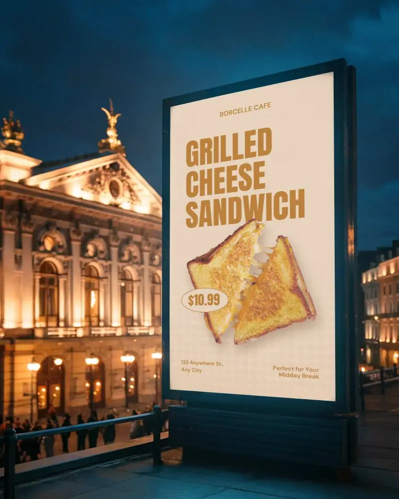 Urban Nighttime Billboard Mockup With Blank Space For Advertisement In Cityscape Background