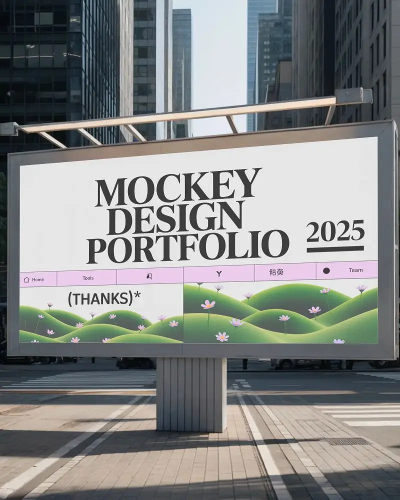 Urban Billboard Mockup Blank Ad Space City Street Cityscape Urban Marketing Display