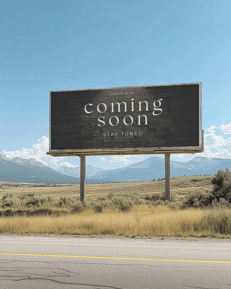 Open Road Billboard Mockup Advertising Fashion With Mountain Backdrop