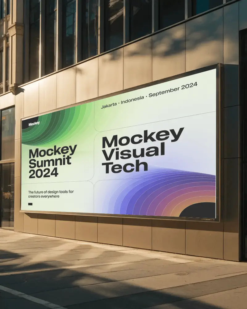 Sunlit City Building Billboard Mockup Wide Horizontal Frame For Luxury Brand Campaigns