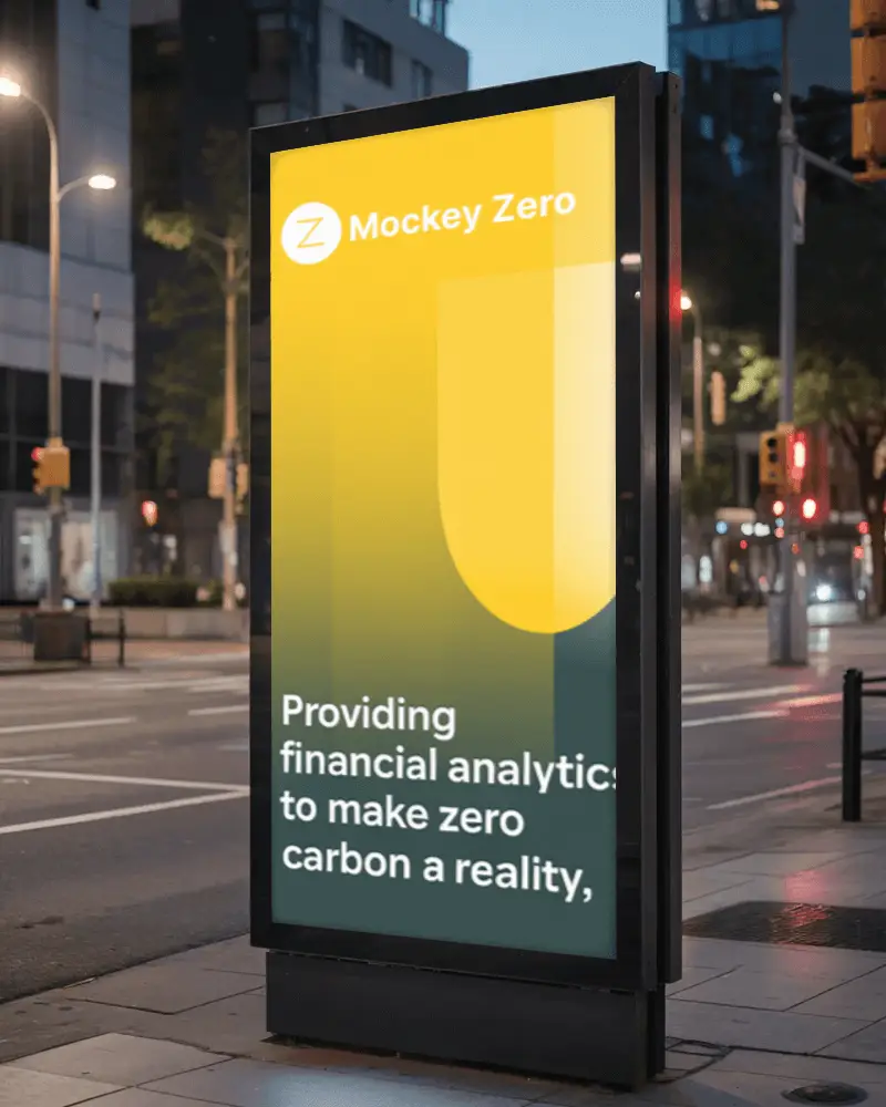 Nighttime Urban Billboard Mockup Vertical Illuminated Display For Street Brand Ads