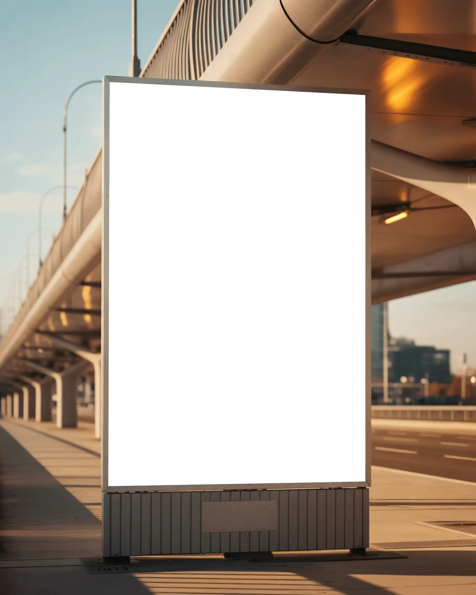 Blank Billboard Mockup Urban Street Pedestrian Advertising Space Outdoor Promotion