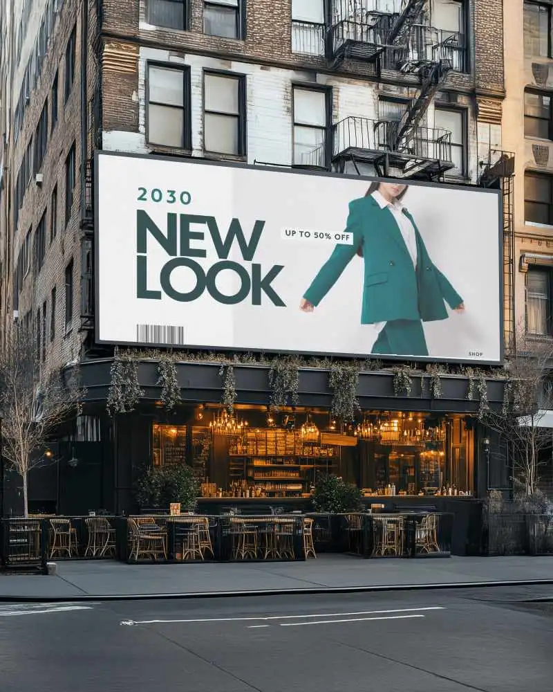 Street View Billboard Mockup Custom Ad Here City Buildings Backdrop