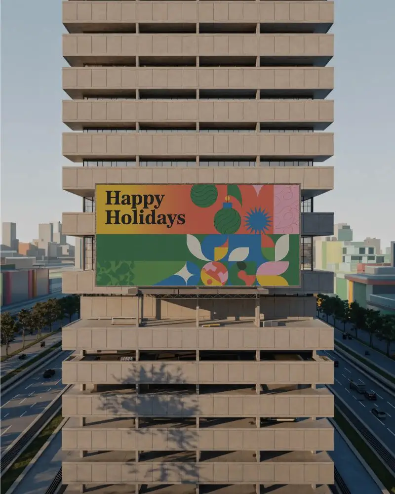 Urban Building Billboard Mockup Cityscape Modern Commercial Advertising Display