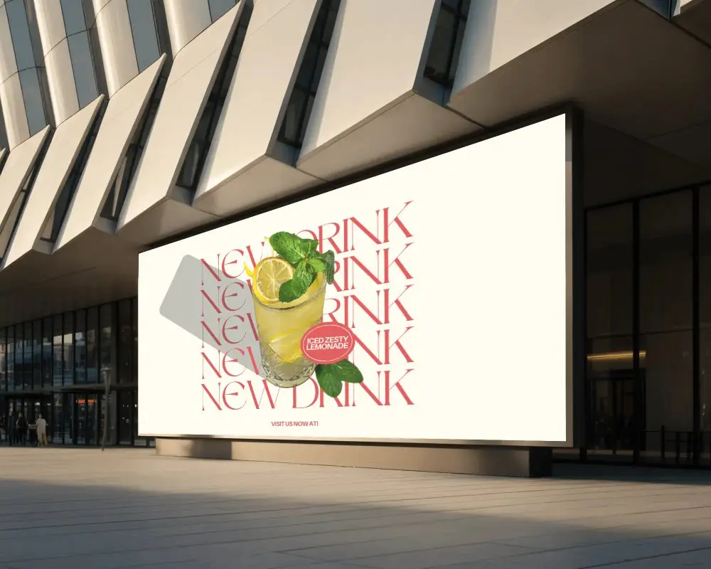 Large Urban Billboard Mockup Outdoor Advertising Promotion Blank Display