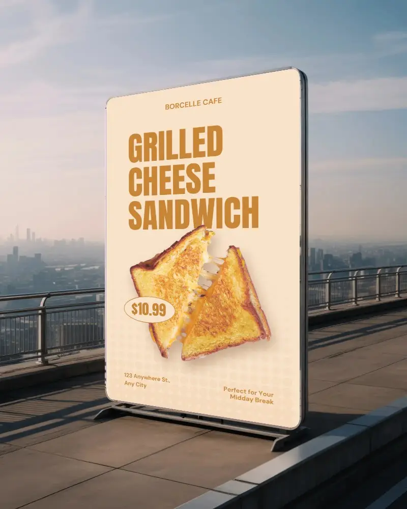 Rooftop Panoramic Cityscape Billboard Advertising Mockup Urban Marketing Promotion Display