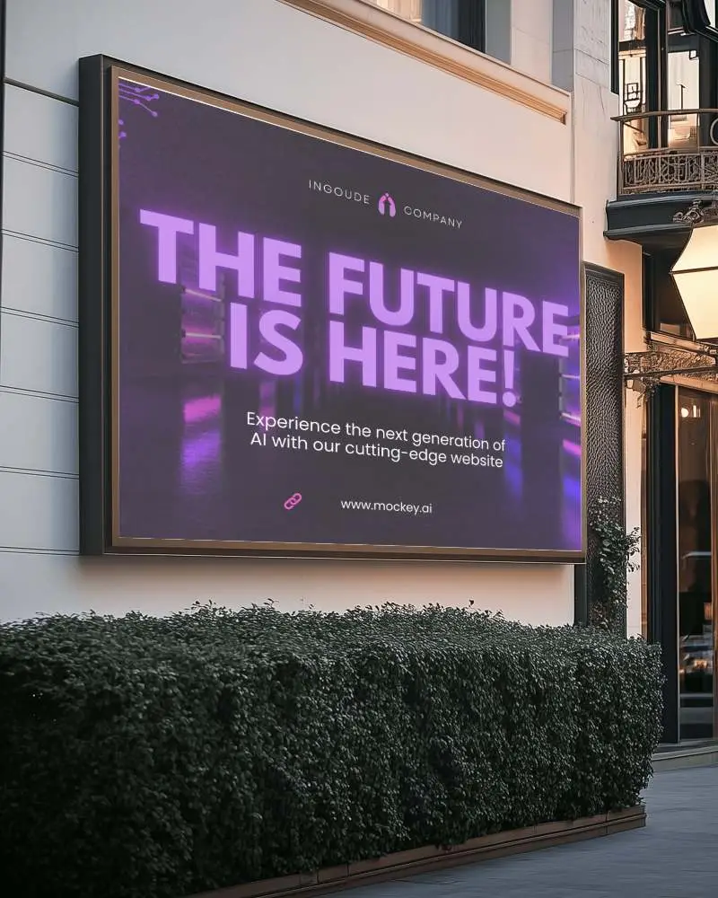 Daytime Billboard Mockup Your Design Here Street Side Ad Placement