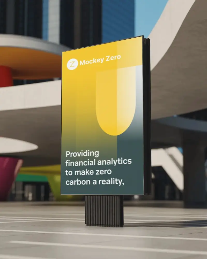 Modern Outdoor Billboard Mockup Display In Urban Environment For Advertisement Promotion