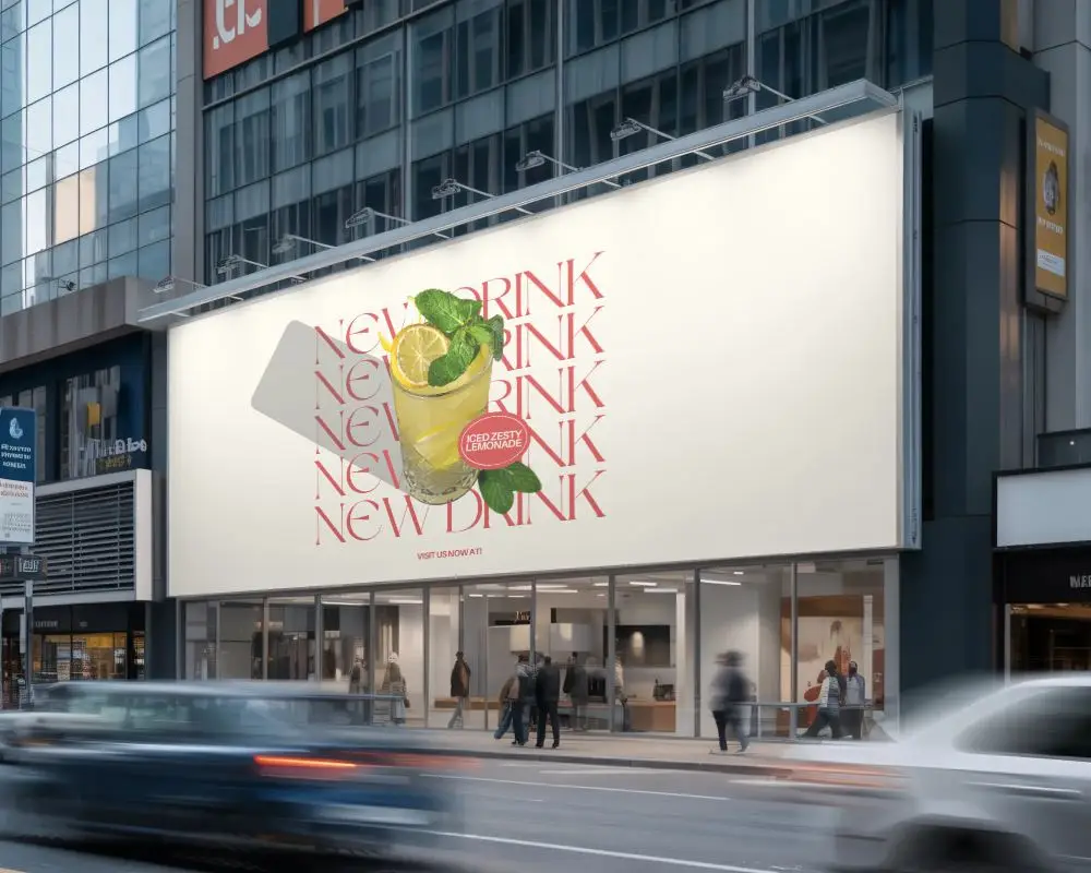 Urban Billboard Mockup For Street Advertising And Retail Promotion Visual Display