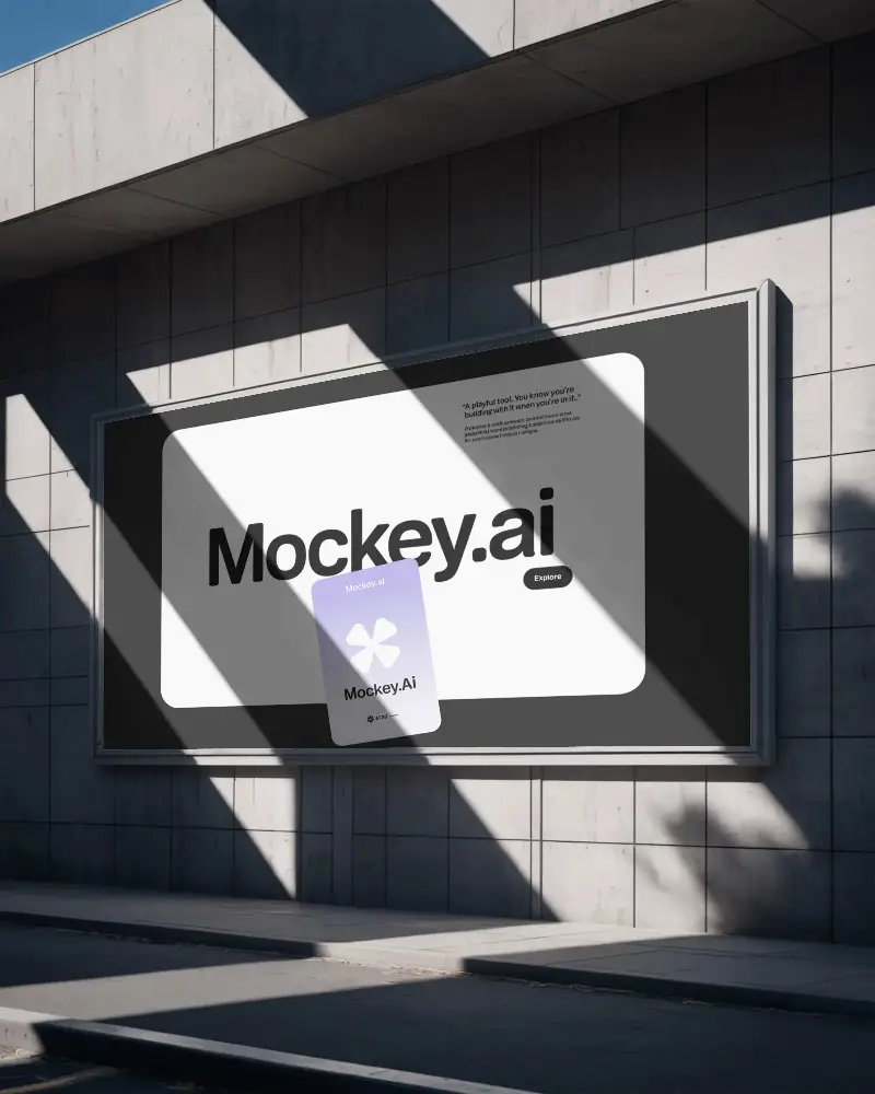 Urban Billboard Mockup Outdoor Advertising Space Concrete Wall Design Blank