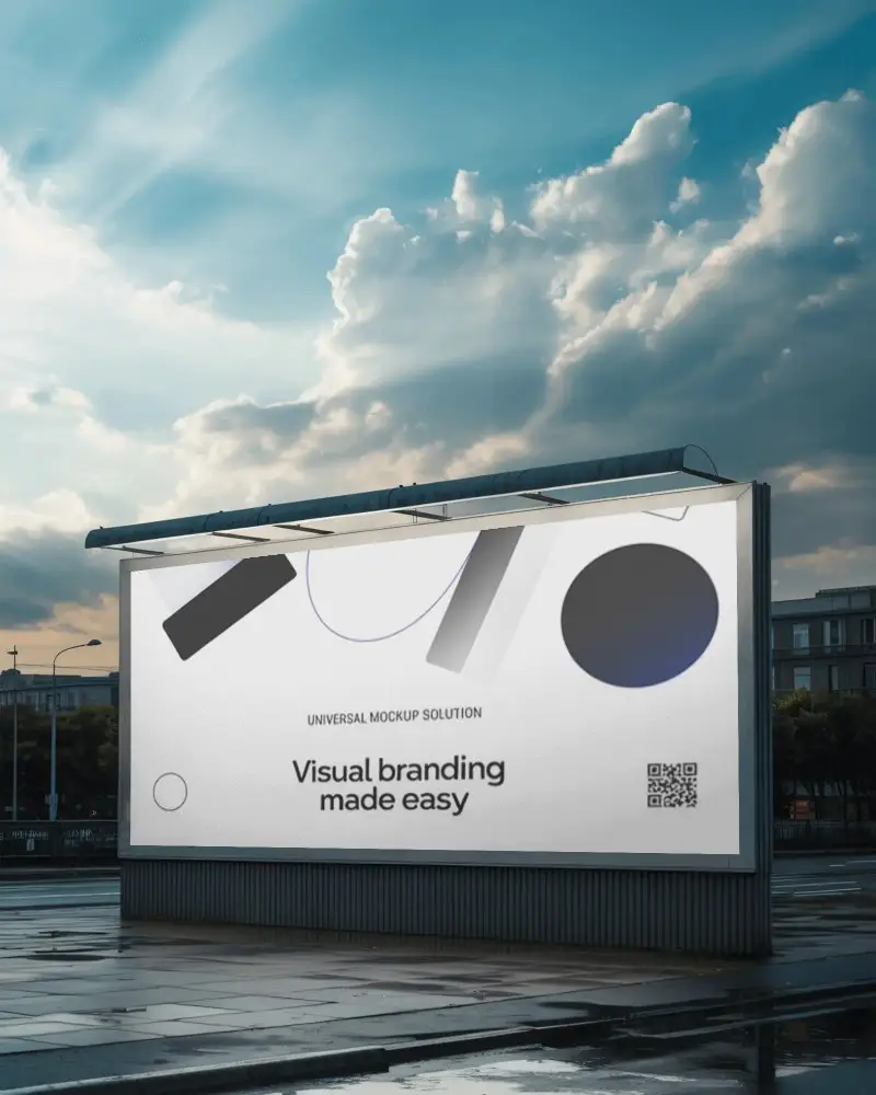 Outdoor Urban Billboard Mockup For Advertising Campaigns High Visibility In Cityscape