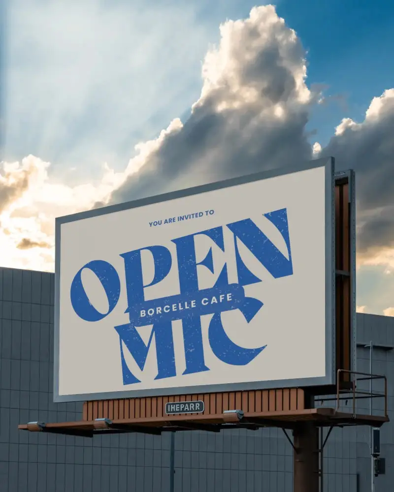 Blank Billboard Mockup Outdoor Advertising Space Cityscape Background Clear Sky View