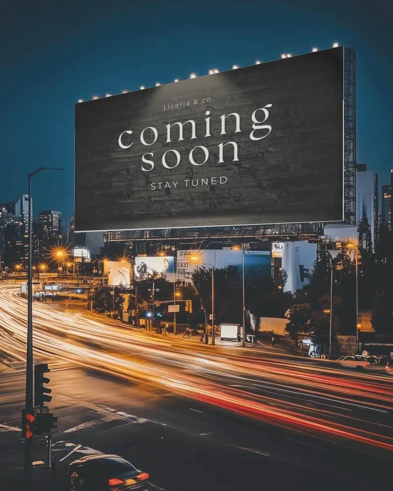 Urban Nightlife Billboard Mockup Your Ad Here Traffic Light Streaks