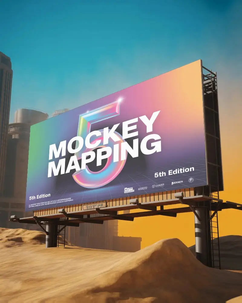 Large Empty Billboard Mockup Outdoor Urban Setting Ideal For Advertising Campaigns And Brand