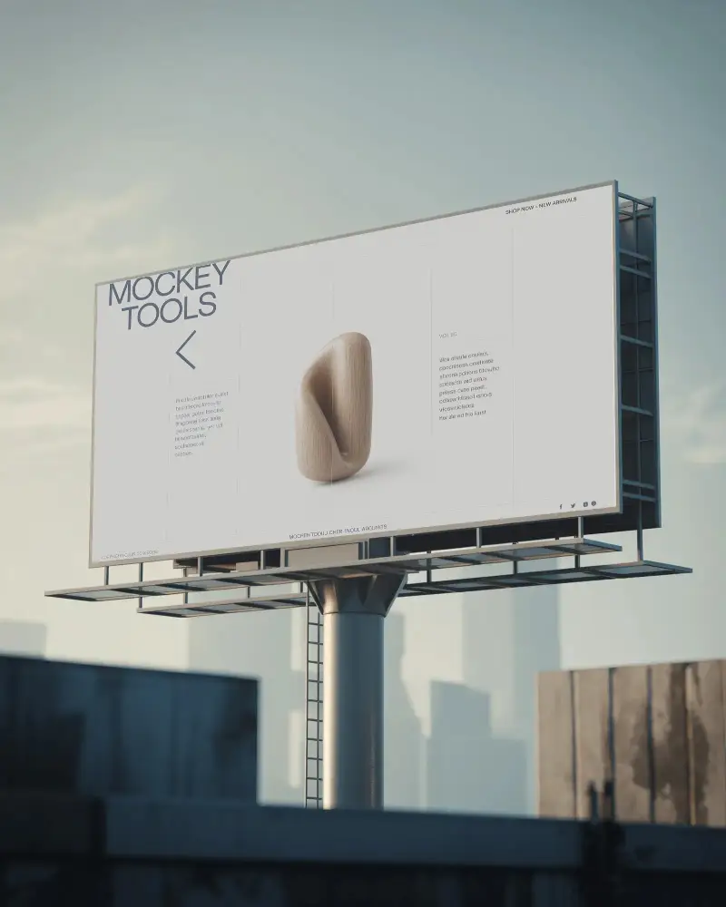 Large Outdoor Advertising Billboard Mockup For Marketing Campaigns In Urban Environment