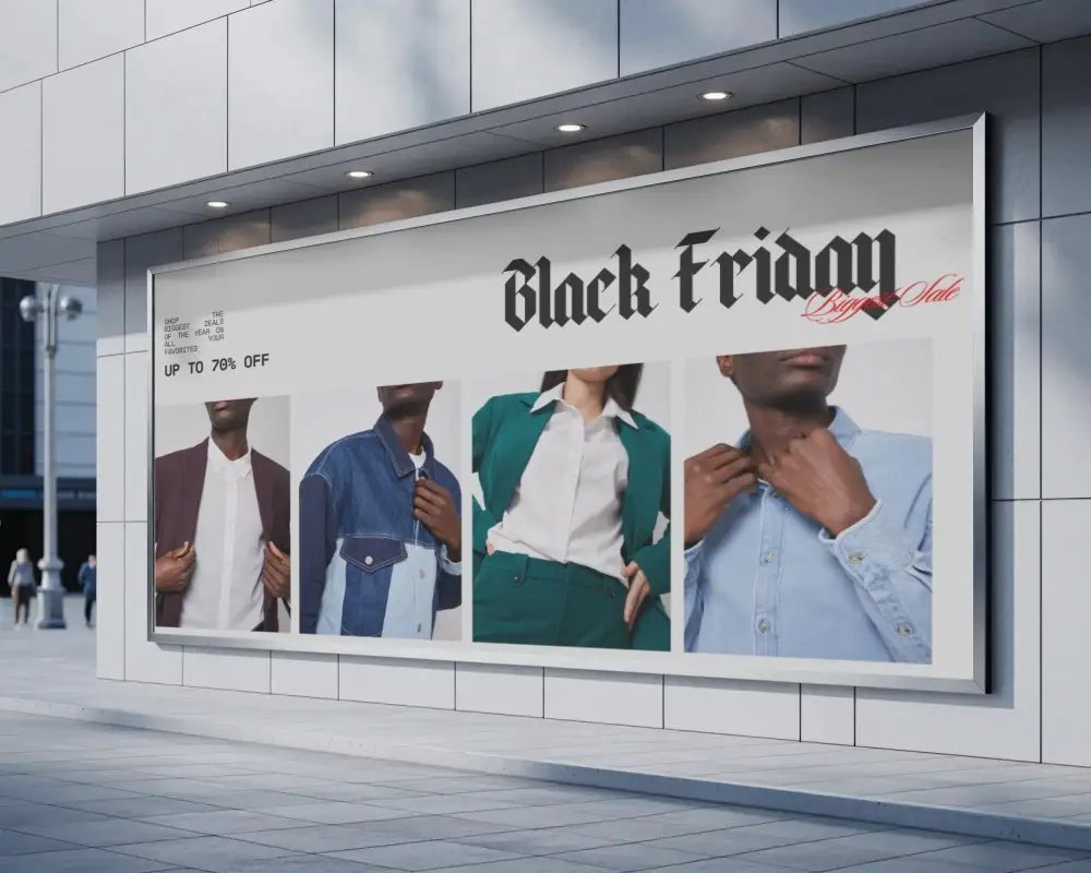 Urban Street Billboard Mockup For Advertisement Promotion And Brand Marketing Exhibition