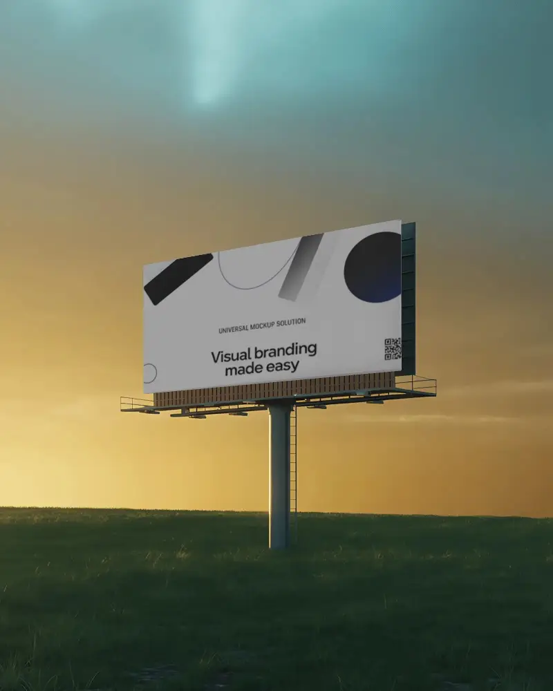 Outdoor Advertising Billboard Mockup Highway Marketing Promotion Blank Space Signage